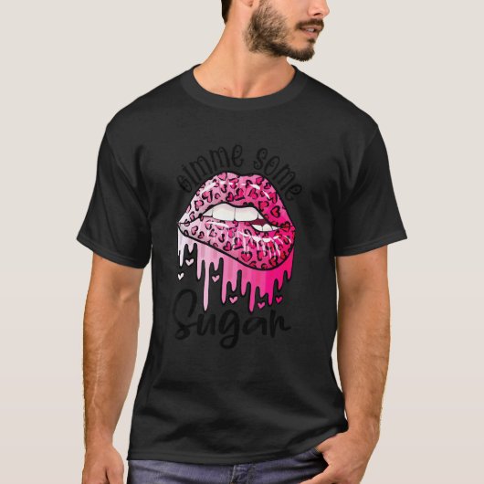 Gimme Einige Valentinstag Lippen Rosa Liebe T-Shirt (Vorderseite)