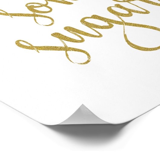 Gimme etwas Zucker Glitzer 8x10 Hochzeitszeichen Poster (Ecke)