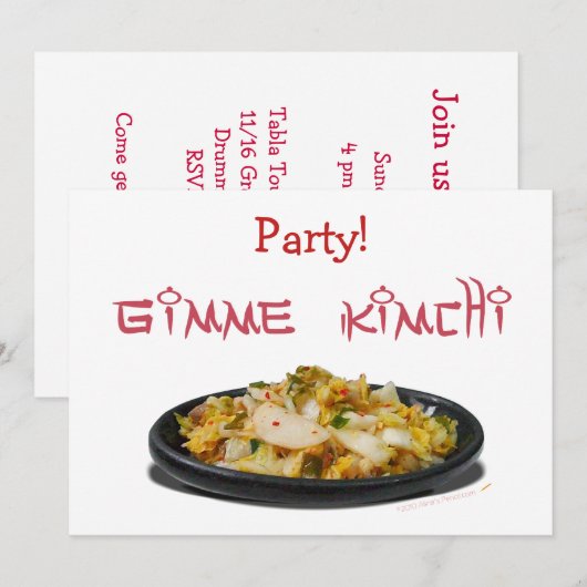 Gimme Kimchi Einladung (Vorne/Hinten)