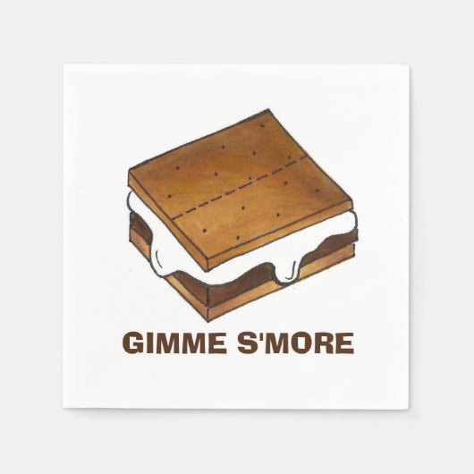 Gimme Smore Camp Picnic Campfire S'mores Feinschme Serviette (Vorderseite)