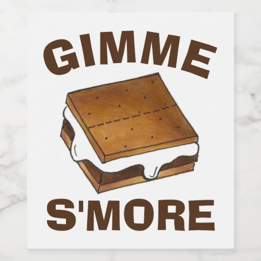 Gimme S'more Marshmallow Campfire S'mores Camp Weinetikett (Einzelnes Label)