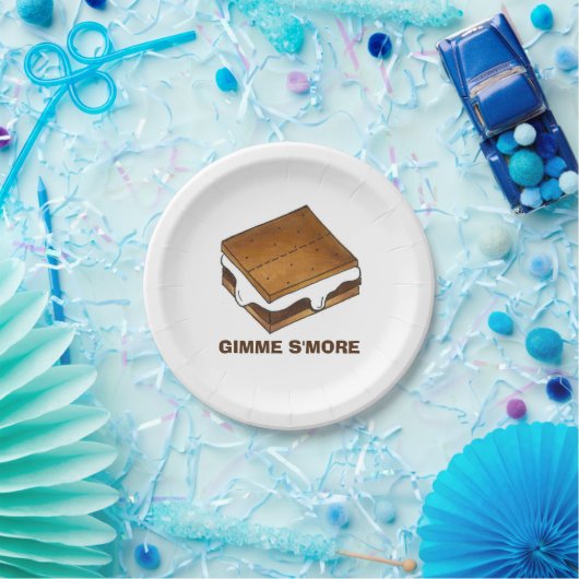 Gimme Smore Roasted Campfire S'mores Camp Picnic Pappteller (Party)