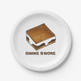 Gimme Smore Roasted Campfire S'mores Camp Picnic Pappteller