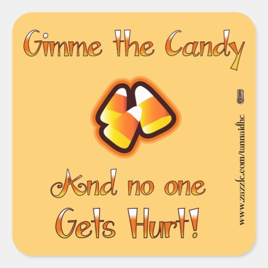 Gimme the Candy Quadratischer Aufkleber (Vorderseite)