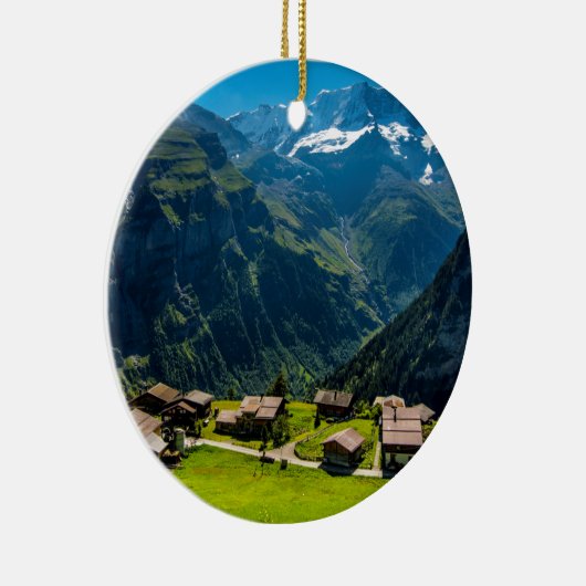 Gimmelwald in den Schweizer Alpen - die Schweiz Keramikornament (Rechts)