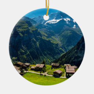 Gimmelwald in den Schweizer Alpen - die Schweiz Keramikornament