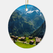 Gimmelwald in den Schweizer Alpen - die Schweiz Keramikornament (Links)