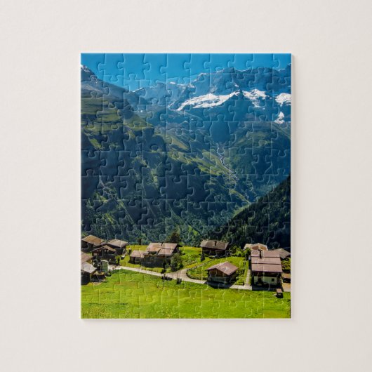 Gimmelwald in den Schweizer Alpen - die Schweiz Puzzle (Vertikal)