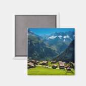 Gimmelwald in den Schweizer Alpen - Schweiz Magnet (Vorderseite/Rückseite)
