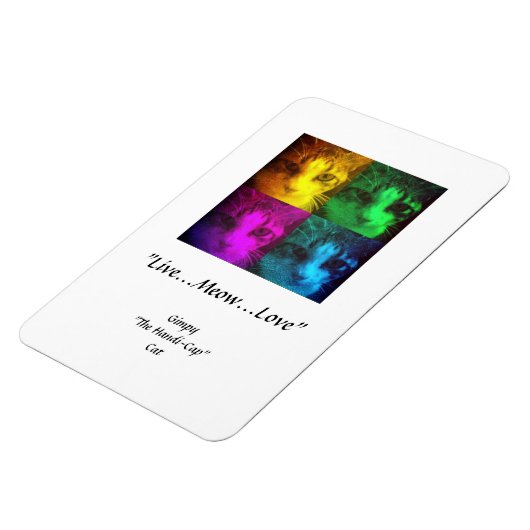 Gimpy "Live...Meow..Liebe" Premium Flexi Magnet (Linke Seite)