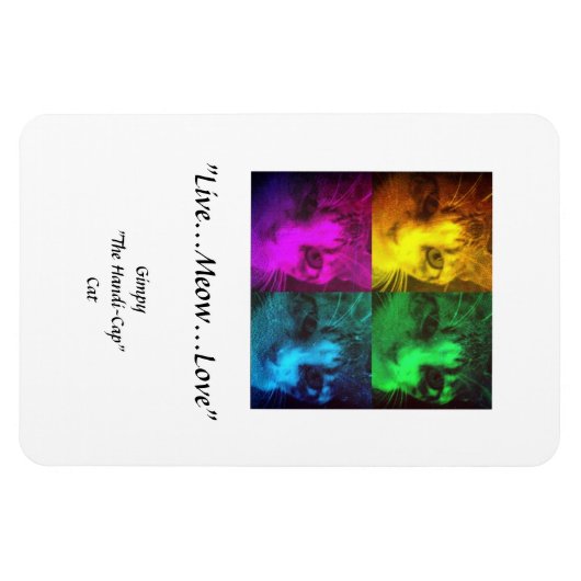 Gimpy "Live...Meow..Liebe" Premium Flexi Magnet (Horizontal)