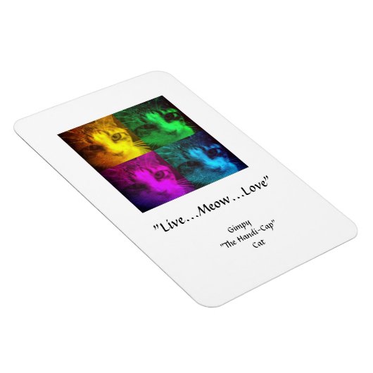 Gimpy "Live...Meow..Liebe" Premium Flexi Magnet (Rechte Seite)