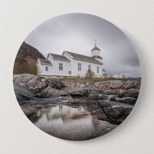 Gimsoy Church Lofoten Norwegen Button (Vorderseite)