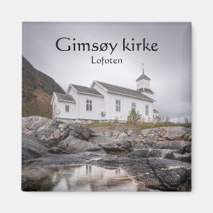 Gimsoy Church Lofoten Norwegen Magnet
