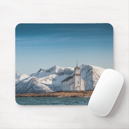 Gimsoy Church Lofoten Norwegen Mousepad (Mit Mouse)