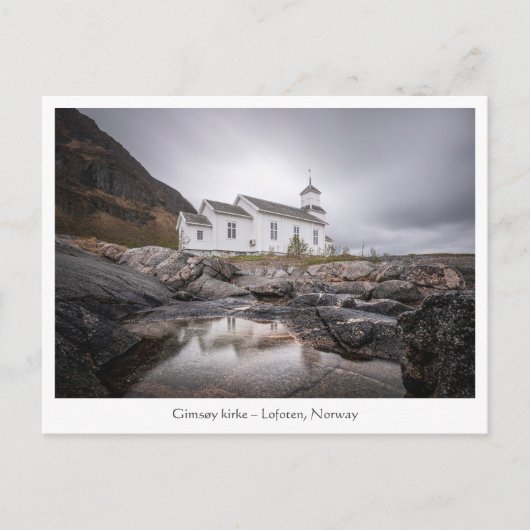 Gimsoy Church Lofoten Norwegen Postkarte (Vorderseite)