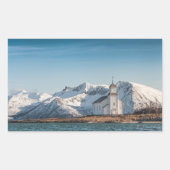 Gimsoy Church Lofoten Norwegen Rechteckiger Aufkleber (Vorderseite)