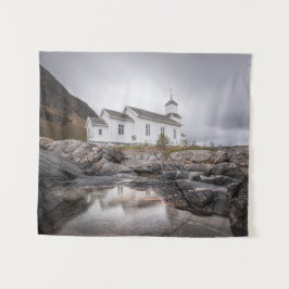 Gimsoy Church Lofoten Norwegen Wandteppich