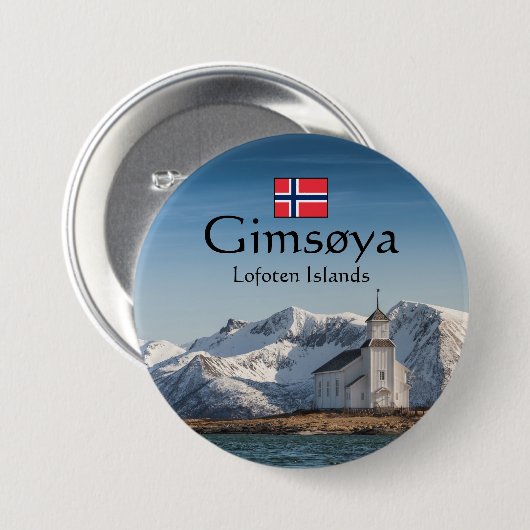 Gimsoya Lofoten Souvenir Button (Vorne & Hinten)