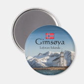 Gimsoya Lofoten Souvenir Magnet (Vorderseite/Rückseite)