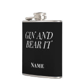 Gin and Bear It – Personalised Funny Gin Flachmann (Links)