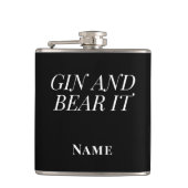 Gin and Bear It – Personalised Funny Gin Flachmann (Vorderseite)