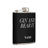 Gin and Bear It – Personalised Funny Gin Flachmann (Rechts)
