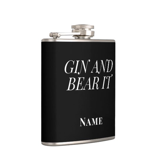 Gin and Bear It – Personalised Funny Gin Flachmann (Rechts)