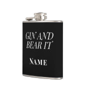 Gin and Bear It – Personalised Funny Gin Flachmann (Links)