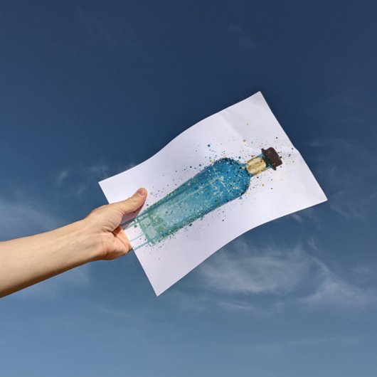 Gin Bottle Wall Art Print 'Atlantis' Poster