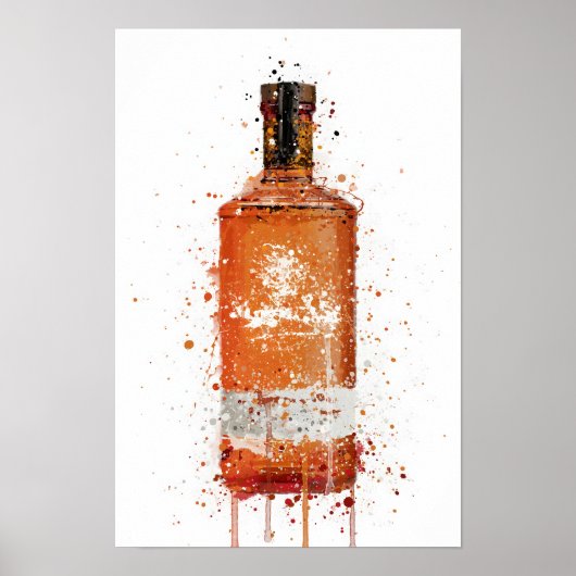 Gin Bottle Wall Art Print 'Blood Orange' Poster (Vorne)