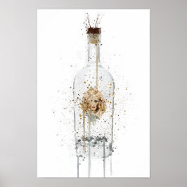 Gin Bottle Wall Art Print 'Bombshell' Poster