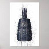 Gin Bottle Wall Art Print 'Dark Granite' Poster (Vorne)