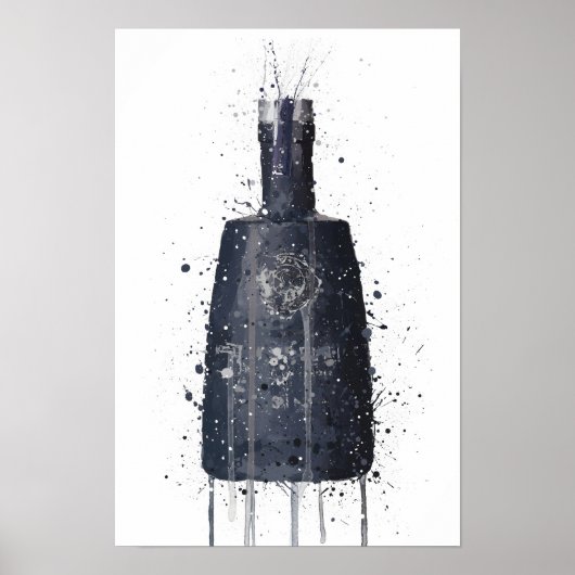 Gin Bottle Wall Art Print 'Dark Granite' Poster (Vorne)