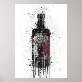Gin Bottle Wall Art Print 'Dark Sky' 0268 Poster