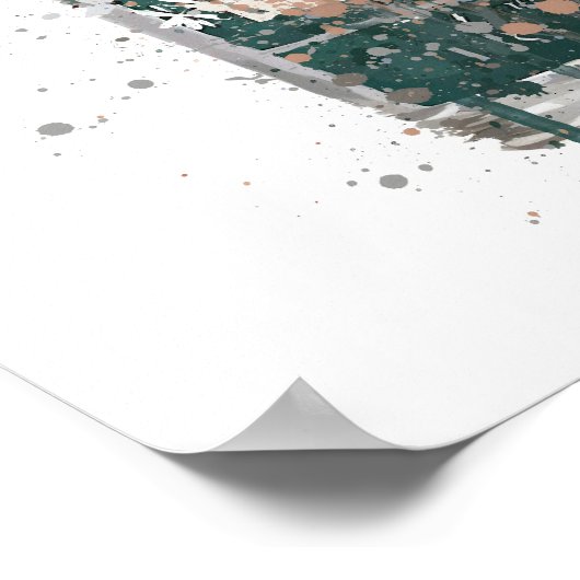 Gin Bottle Wall Art Print 'Deep Pine' Poster (Ecke)