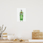 Gin Bottle Wall Art Print 'Emerald 2.0' Poster (Küche)