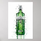 Gin Bottle Wall Art Print 'Leaf Green' Poster (Vorne)