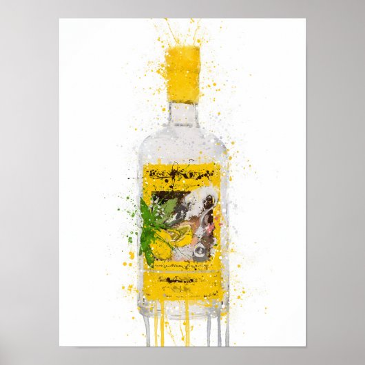 Gin Bottle Wall Art Print 'Zest' Poster (Vorne)