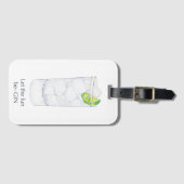 Gin Cocktail Gepäckmarke Gepäckanhänger (Vorderseite (Horizontal))