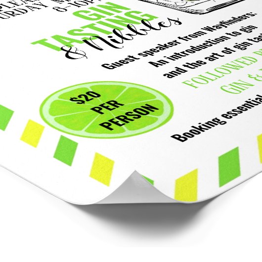 Gin-Degustations-Event-Poster Gin und Tonic Gin Pa Poster (Ecke)