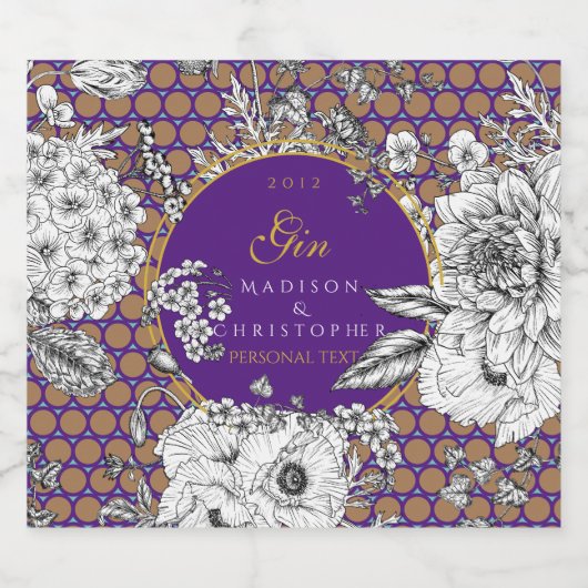 Gin Dotted bottle Alkoholflaschenetikett (Einzelnes Label)