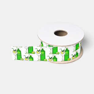 Gin Drinker Gin Flaschen und Cocktailbrille Ripsband