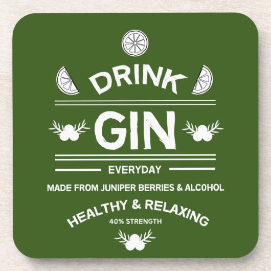 Gin Drinkers | LIEBE | WOHNGESTALTUNG | Bars Servi Getränkeuntersetzer (Vorderseite)