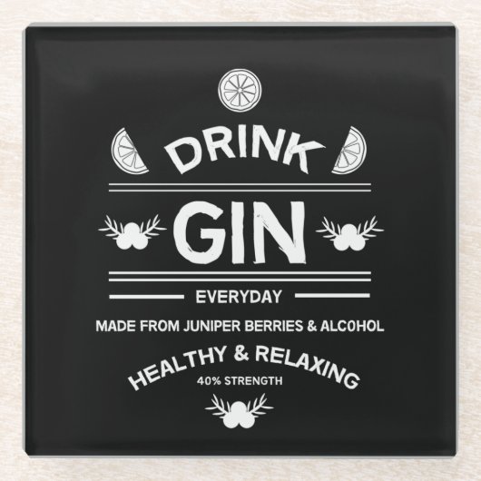 Gin Drinkers | LIEBE | WOHNGESTALTUNG | Bars Servi Glasuntersetzer (Vorderseite)