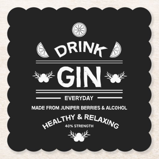 Gin Drinkers | LIEBE | WOHNGESTALTUNG | Bars Servi Untersetzer (Vorderseite)