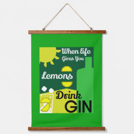Gin Drinkers | LIEBE | WOHNGESTALTUNG | Bars Servi Wandteppich Mit Holzrahmen