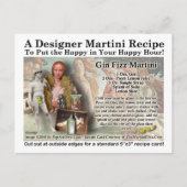 Gin Fizz Martini Rezept Postkarte (Vorderseite)