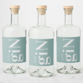 Gin Flasche Grün Moderne einfache Flasche Flasche Alkoholflaschenetikett (Flaschen)