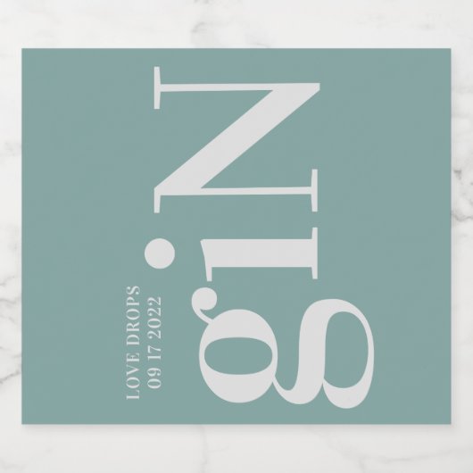 Gin Flasche Grün Moderne einfache Flasche Flasche Alkoholflaschenetikett (Einzelnes Label)